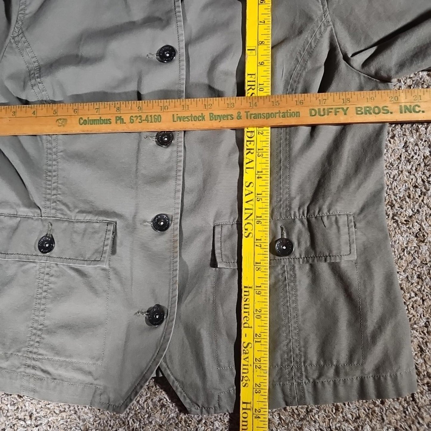Sonoma L Green Button Up Army Style Jacket