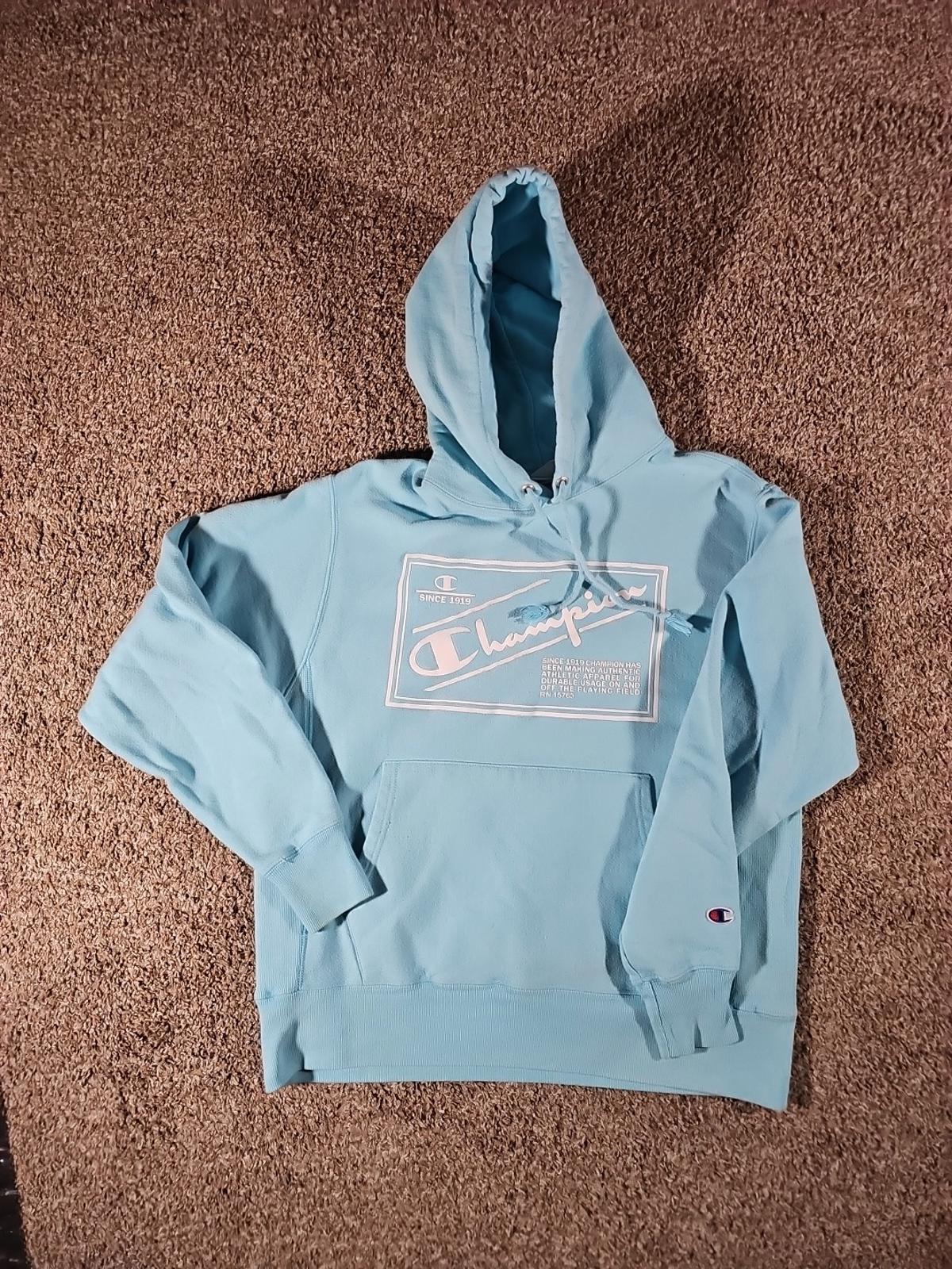 Champion Blue Reverse Weave Hoodie M
