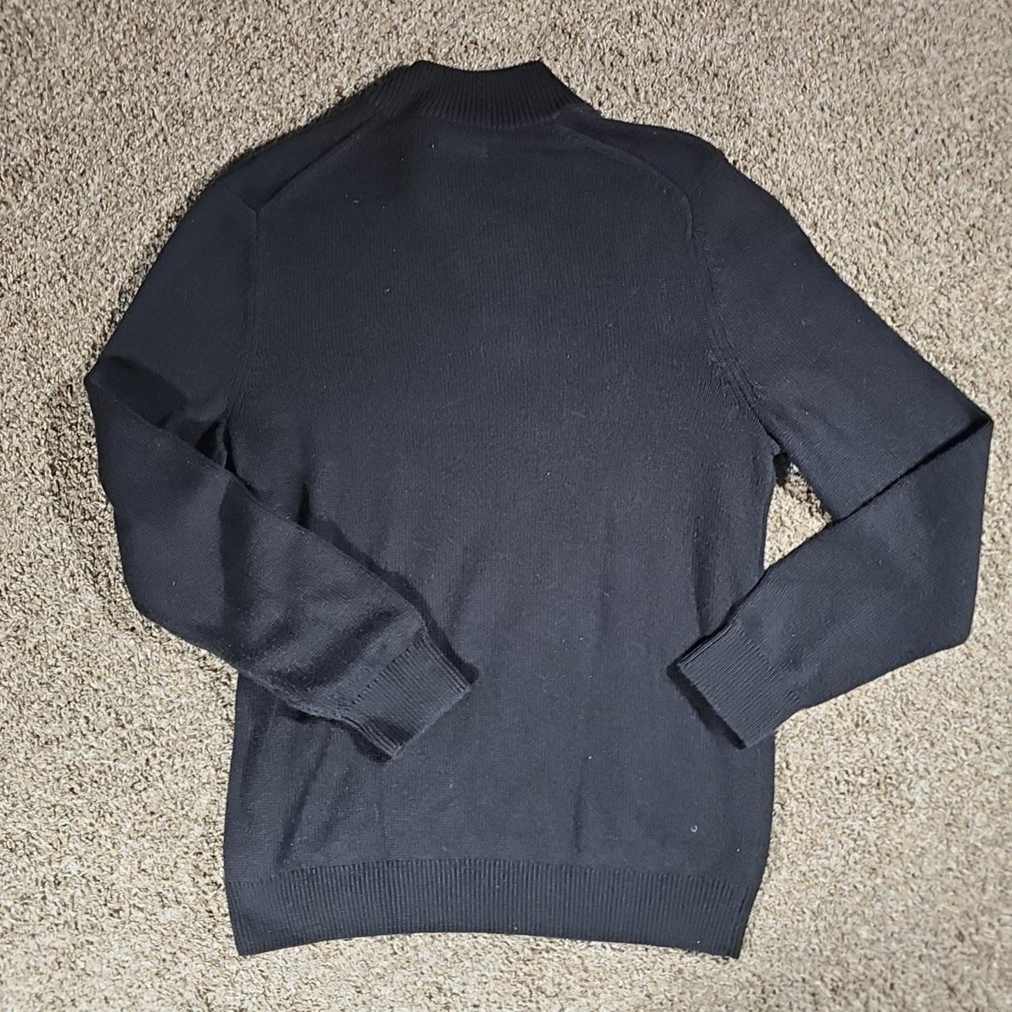 Sonoma XL TALL 1/4 Zip Tight Cable Knit Sweater Black