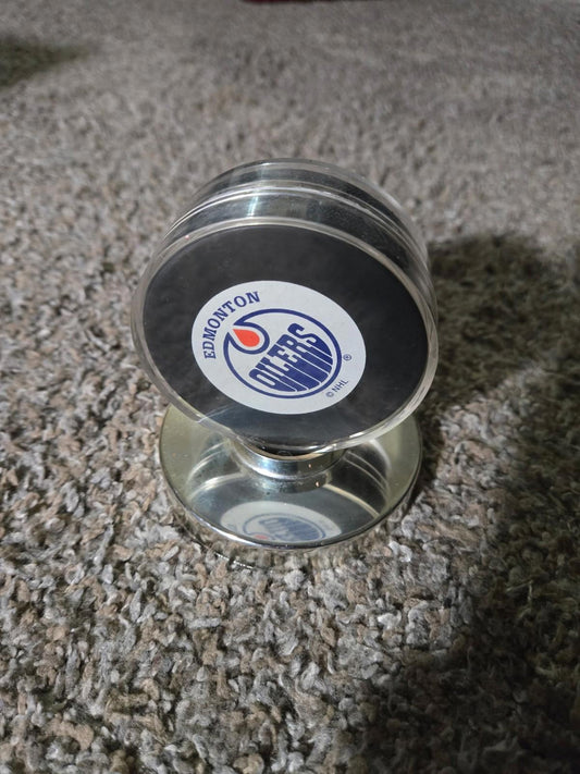 Edmonton Oilers Vintage Logo NHL Hockey Puck Trench Mfg