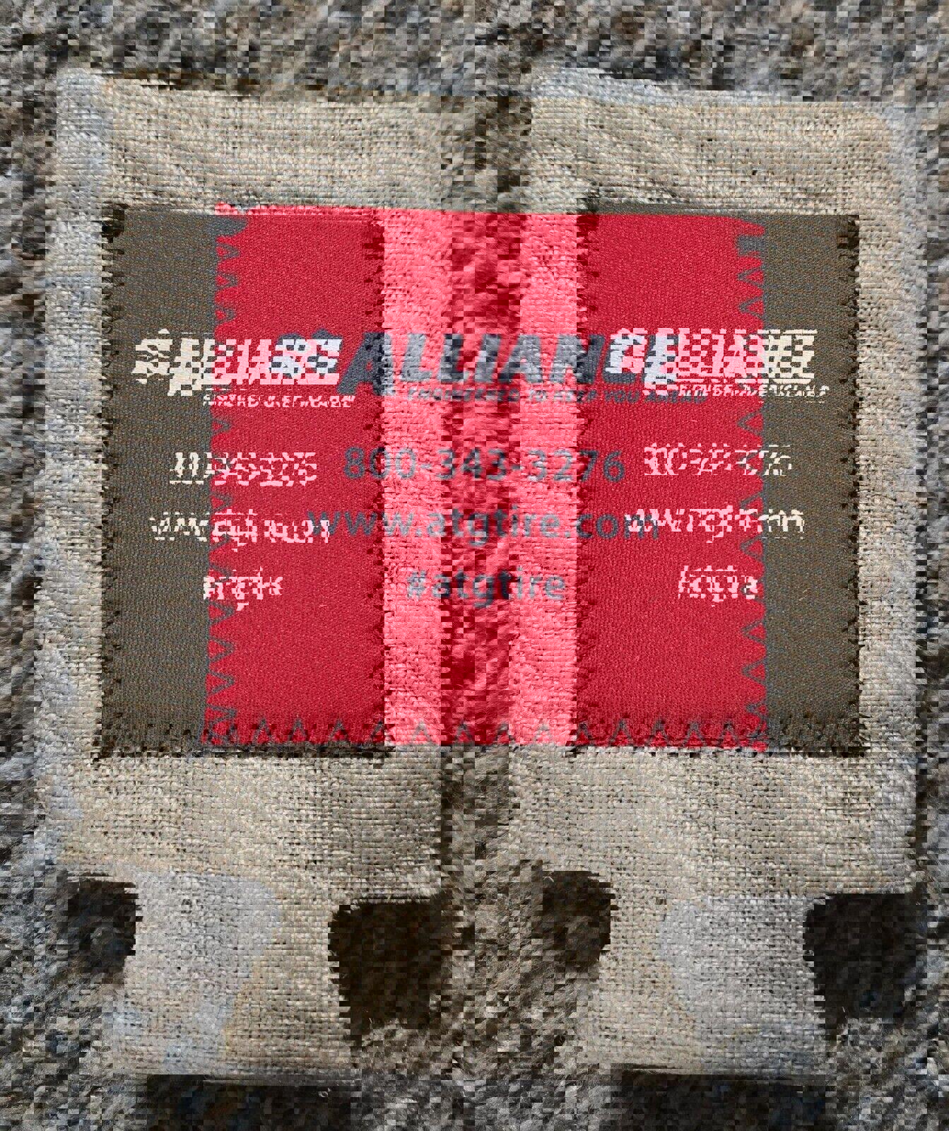 Burlap Alliance Tire Can Coozie With Pocket