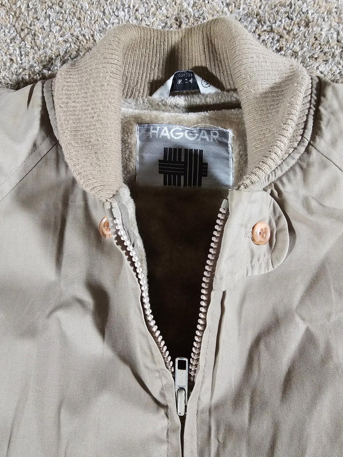 Haggar Full-Zip Camden Jacket Mens Medium Faux Fur Lining