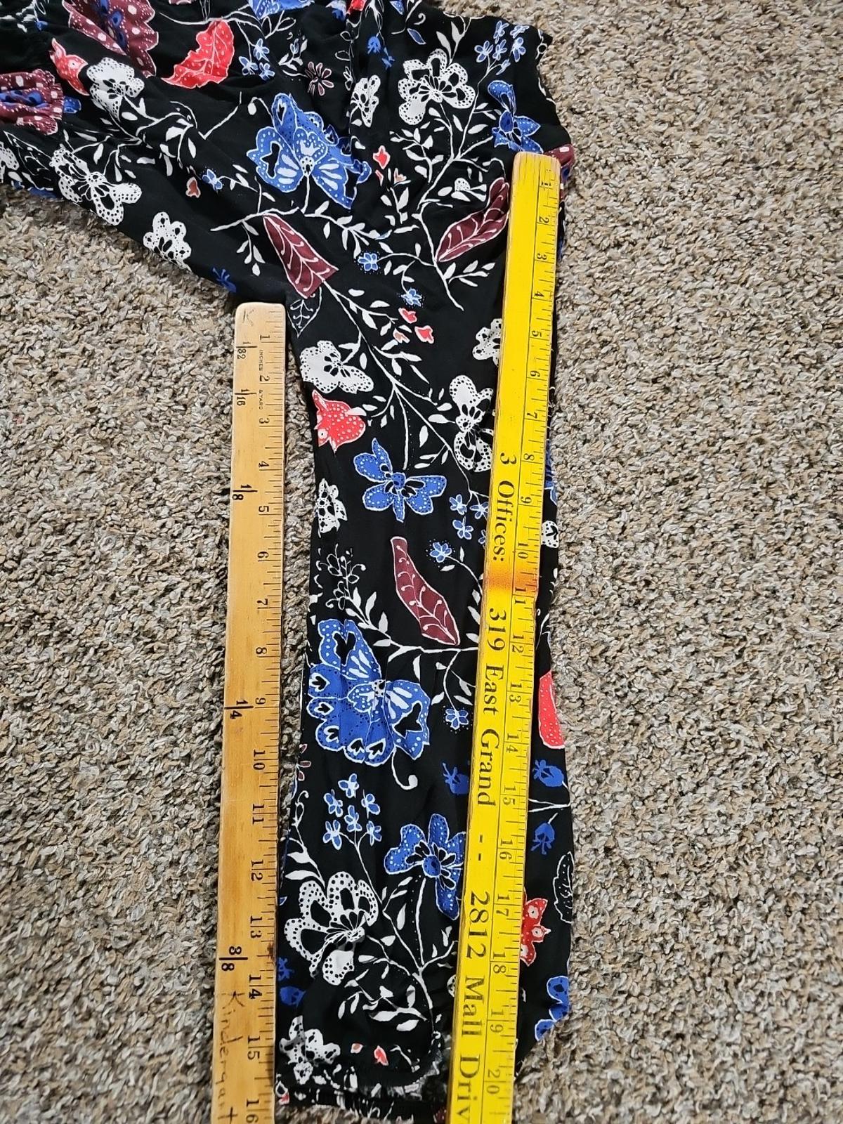 Old Navy Tunic Shirt Dress Black Floral Lightweight Flowy M