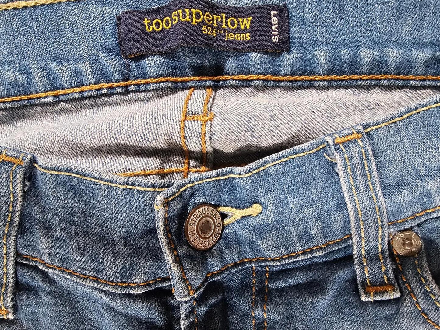Levis 524 Jeans Womens 7M Too Superlow Skinny Low Rise