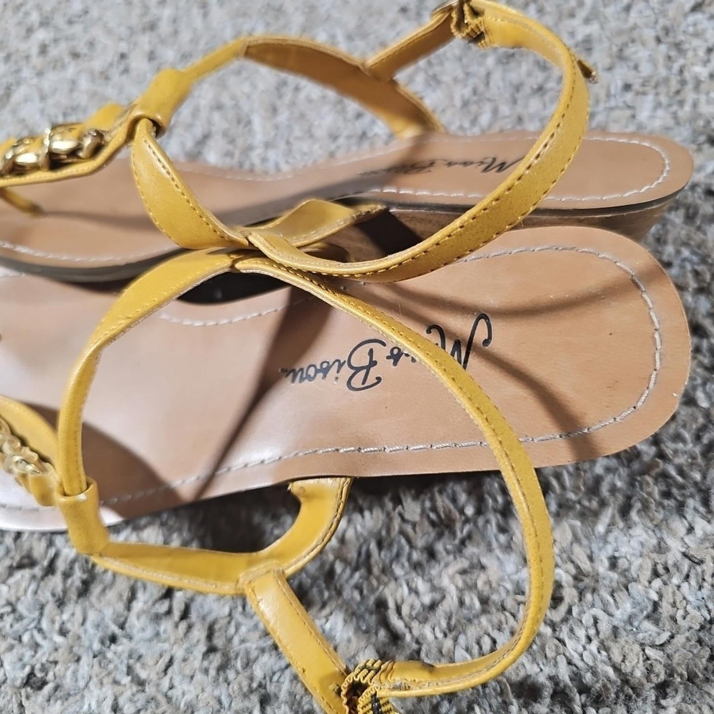 miss bisou 022-6630 8M Yellow Strap Wedge Sandal