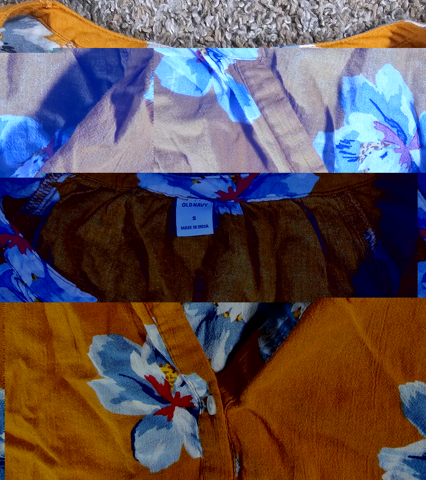 Old Navy Yellow Floral Blouse Size Small