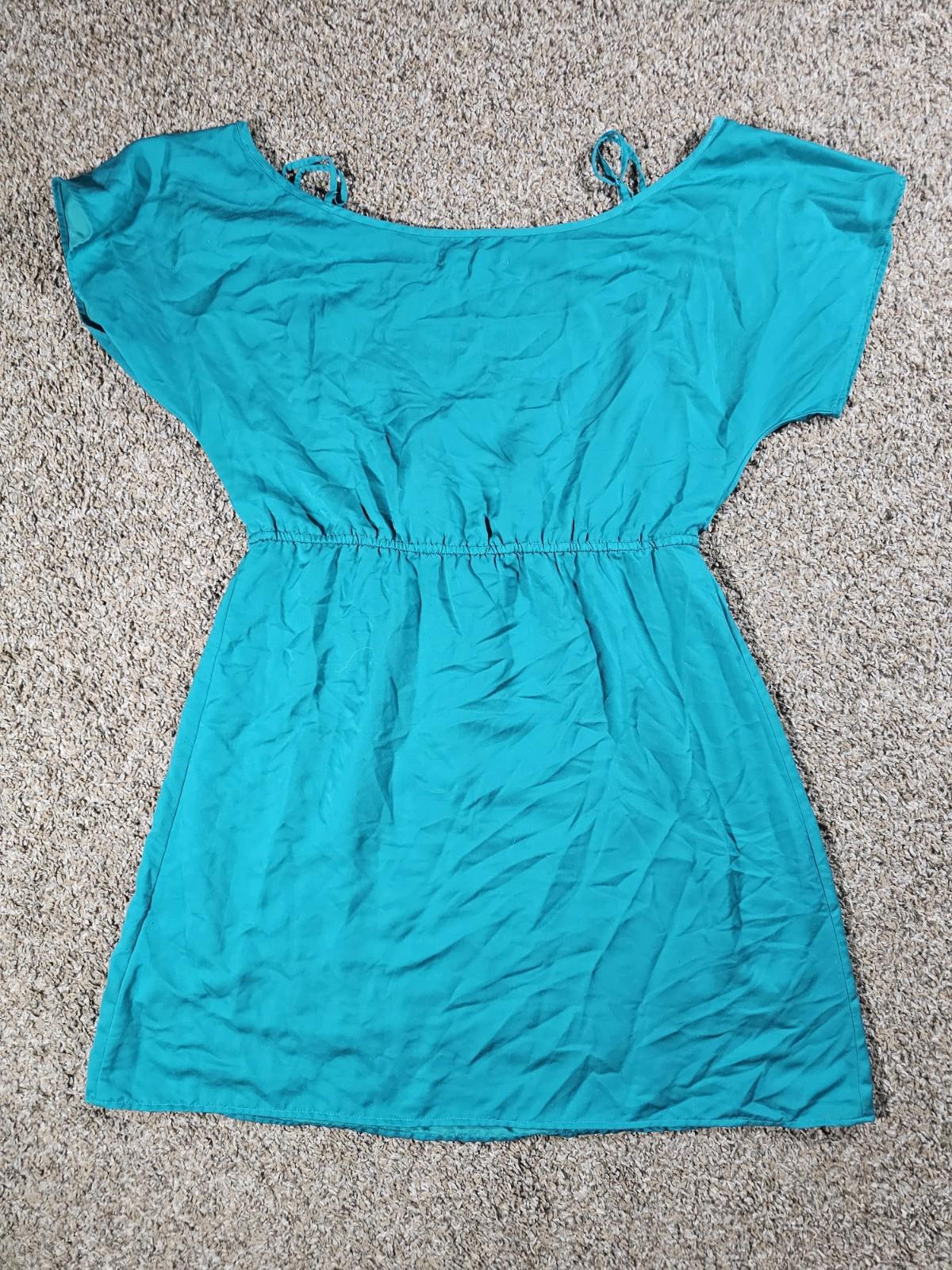 AEO American Eagle Outfitters smock dress teal Medium