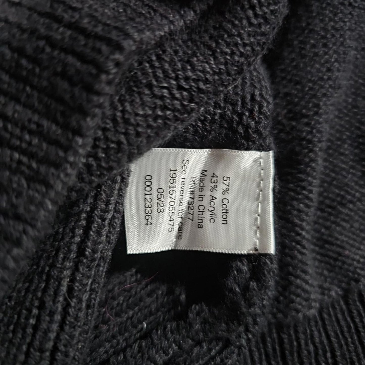 Sonoma XL TALL 1/4 Zip Tight Cable Knit Sweater Black