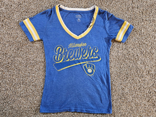 Milwaukee Brewers Campus Lifestyle V Neck Women's S MLB