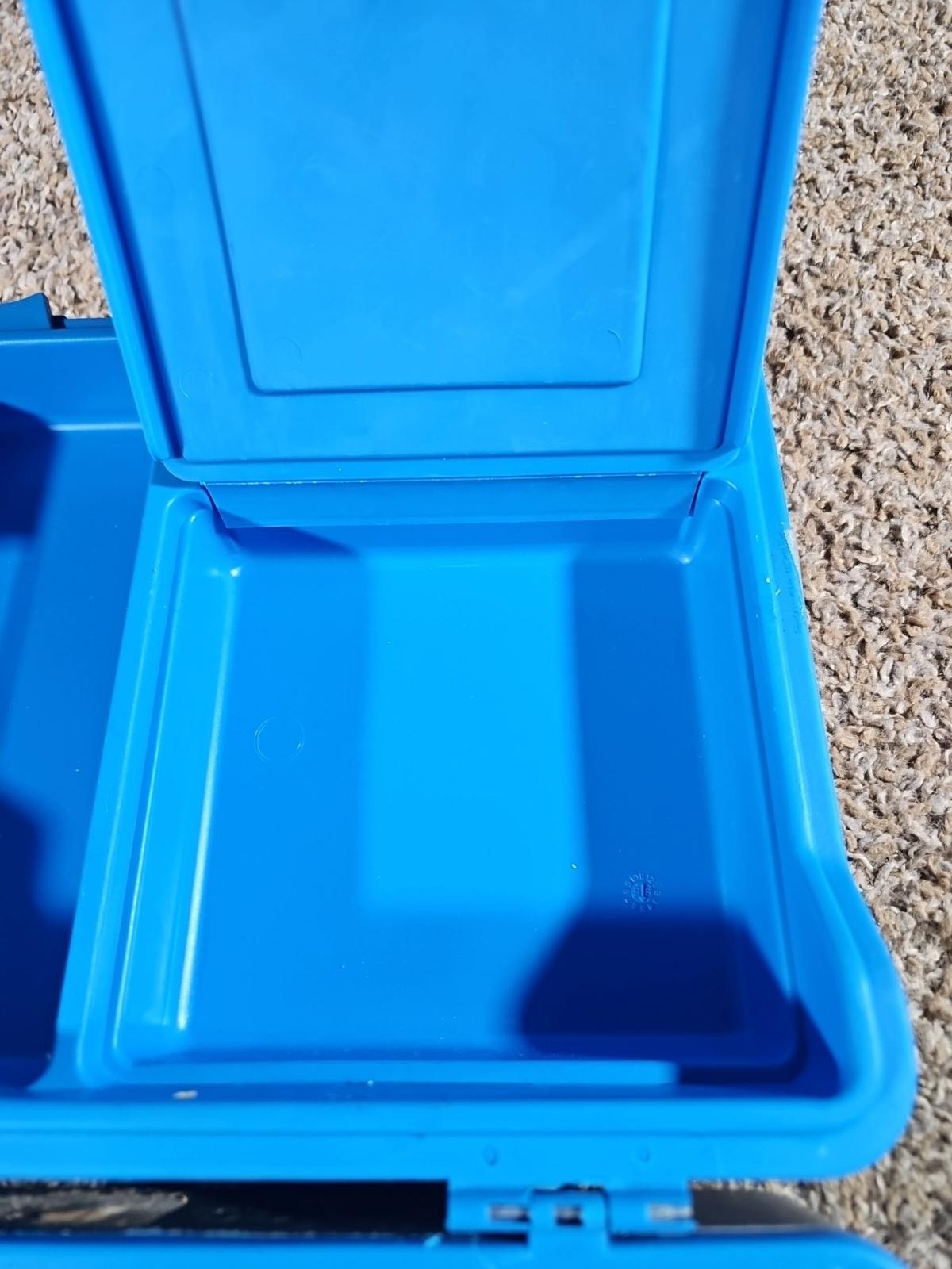 Vtg Locking Igloo Lunch Box Kit Compartments Silver Blue USA Made 1995