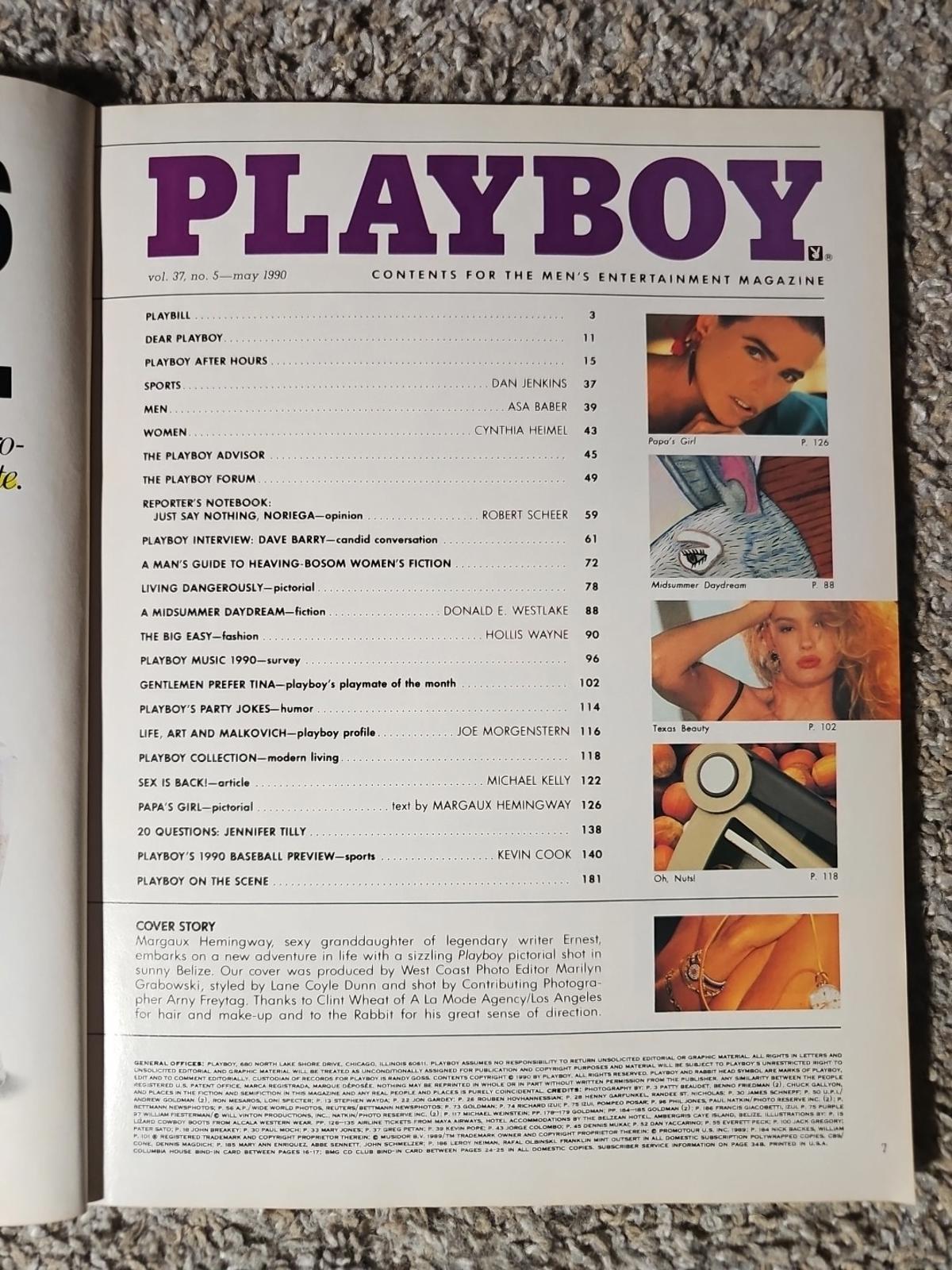 Vintage Playboy Magazine Good Condition Collectors Entertainment May 1990