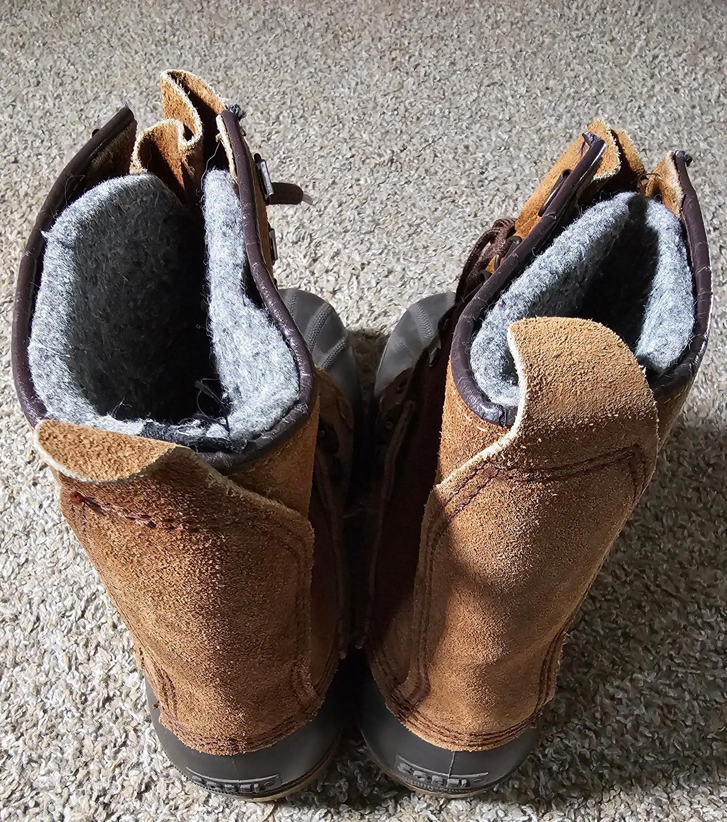 SOREL Winter Duck Boots Men 10 Wool Blend Leather USA CANADA