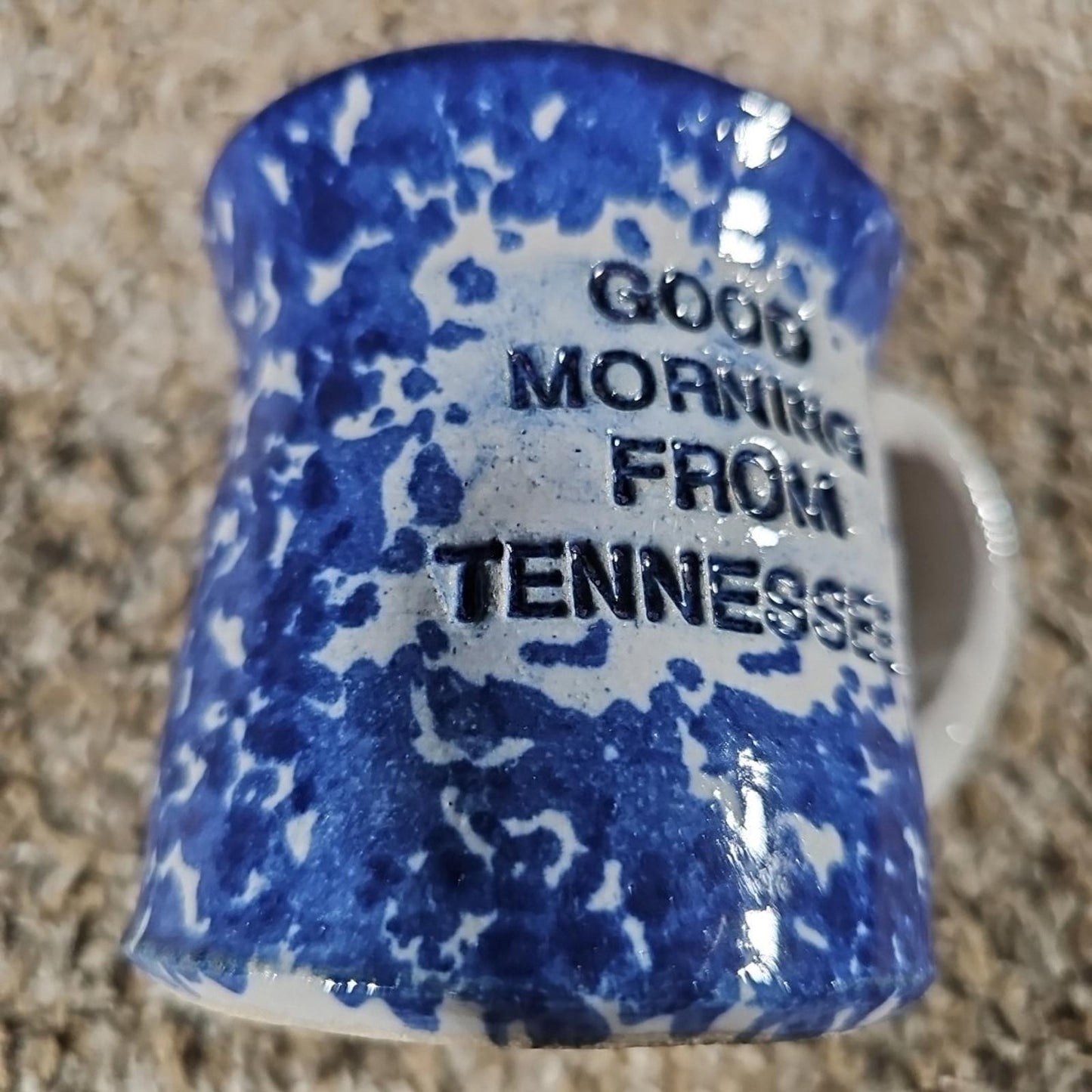 Good Morning from Tennessee Hand Thrown Signed stoneware Pottery coffee mug
