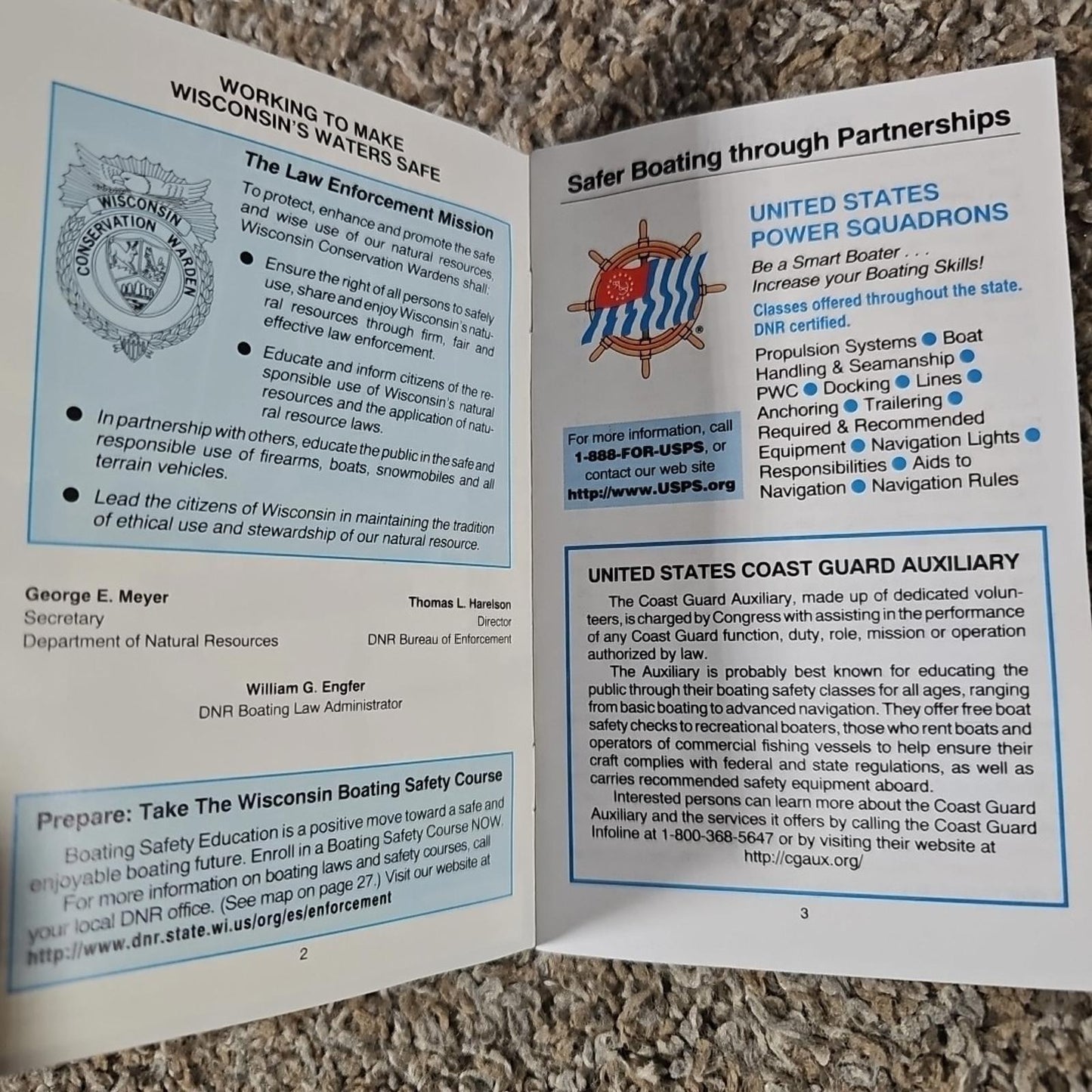 98/99 wisconsin Boating regulations pamphlet