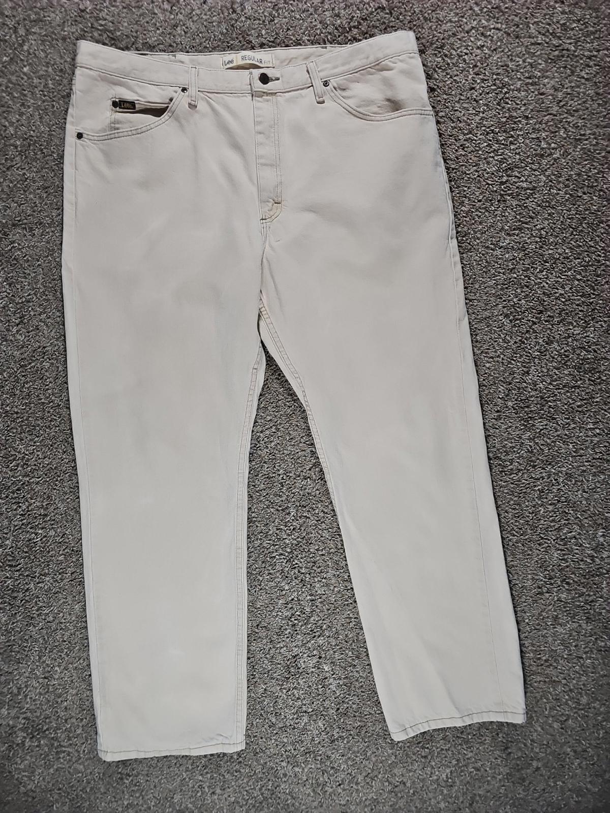 Lee Regular Fit 42x32 Beige Jeans
