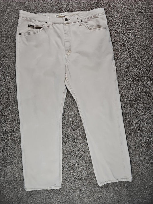 Lee Regular Fit 42x32 Beige Jeans