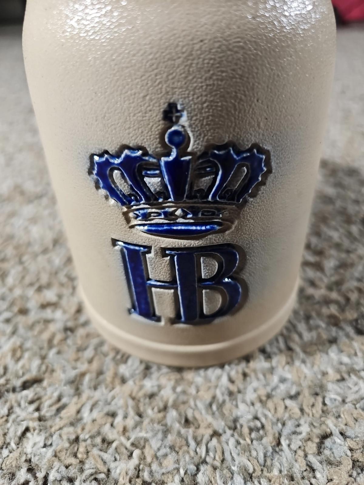 HB Beer Stein Cup Mug Hofbrauhaus Munchen Stoneware Ceramic Vintage 0.5L