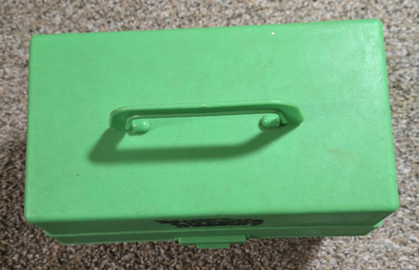 Illustrated Wildlife Treasury Green Plastic Box As Is With Some Cards