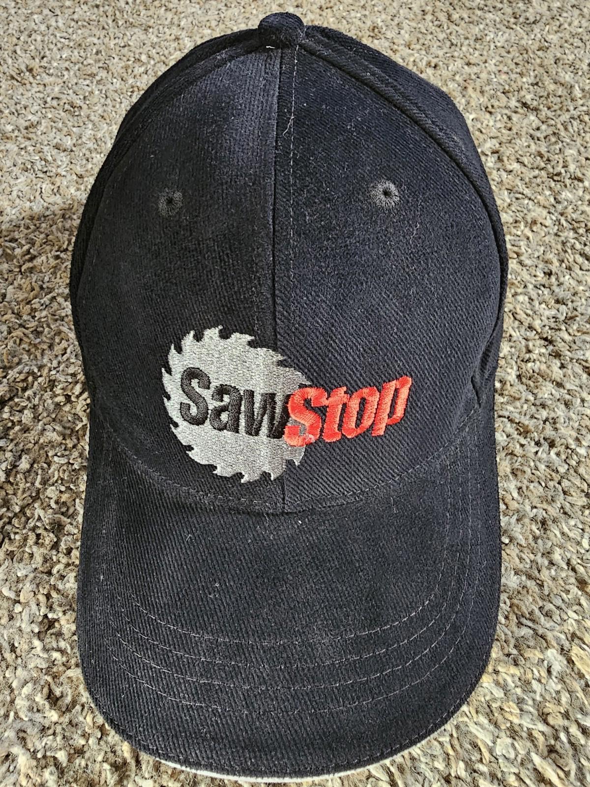 SAWSTOP Adjustable Black Embroidered Logo Hat Saw Stop
