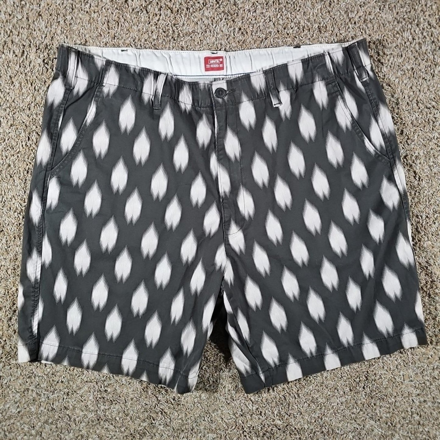 Levis XX Chino EZ Shorts Men's XL Gray Geometric Outdoor