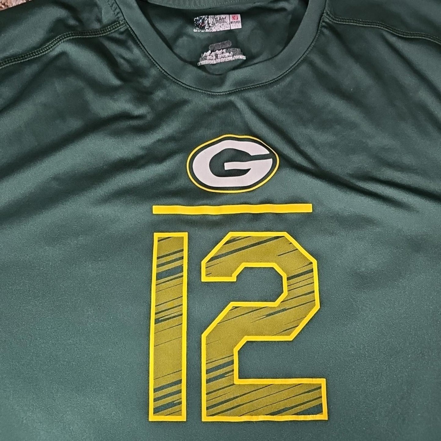 Aaron Rodgers #12 NFL Team Apparel Tshirt Green SEE MEASUREMENTS