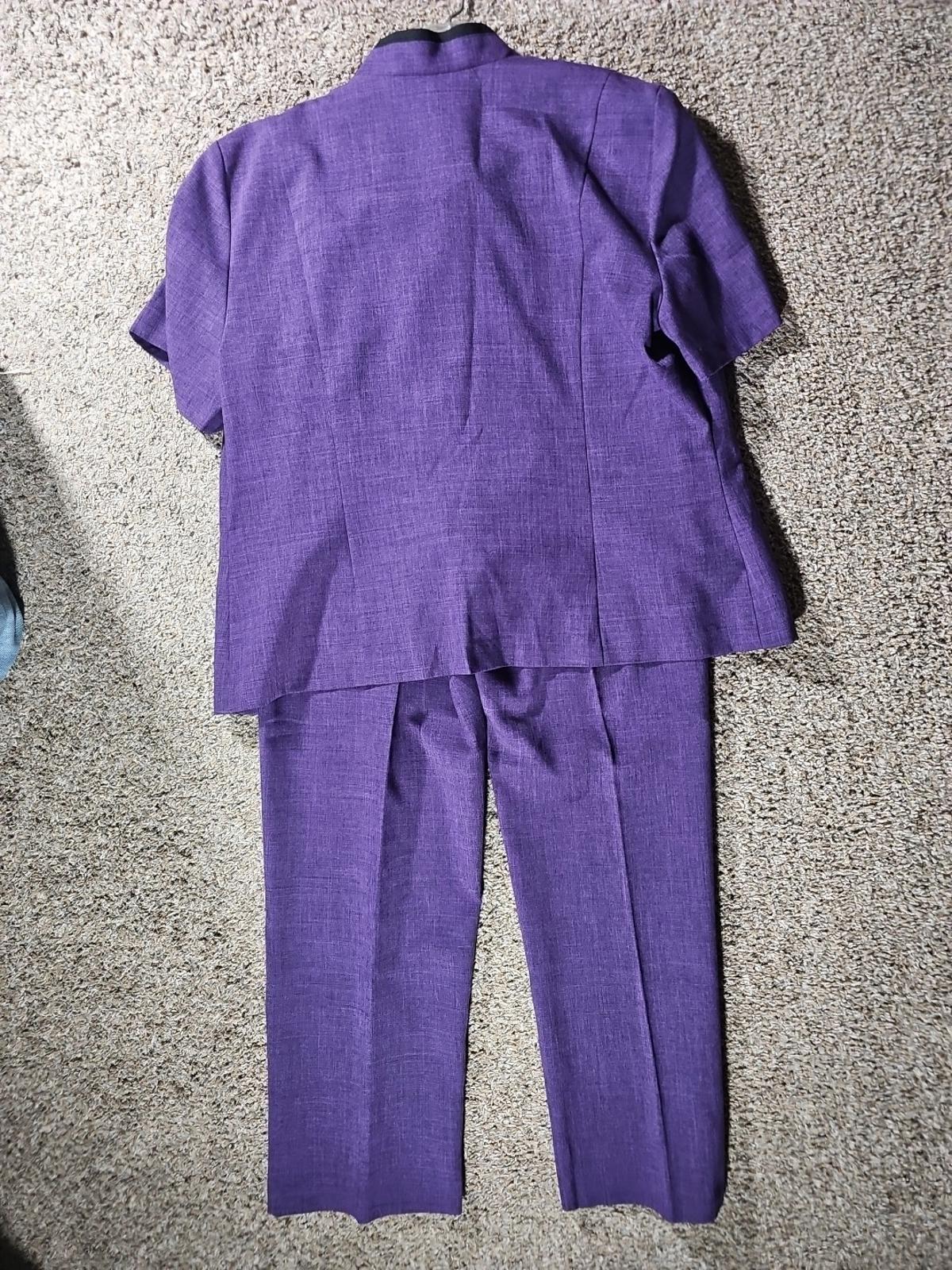 Sag Harbor Dress Purple Pant Suit 3 Piece Sz 16