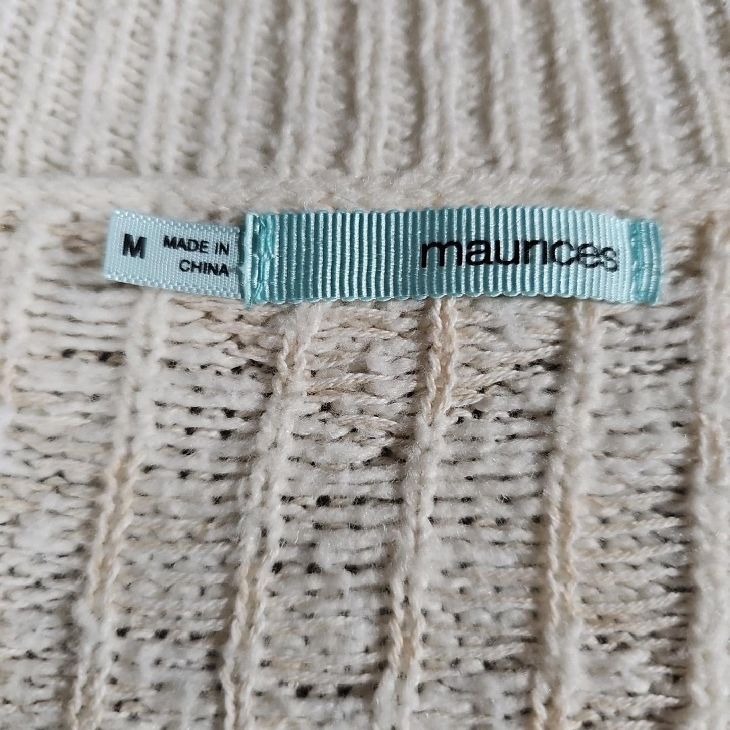 Maurices M Ivory Beige Cable Knit Cardigan