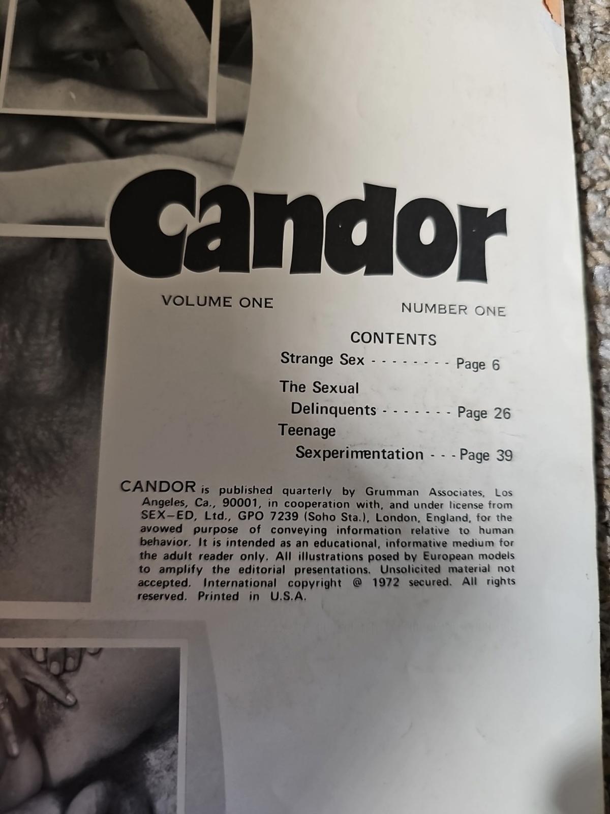 Candor Mens Magazine Volume One Number One