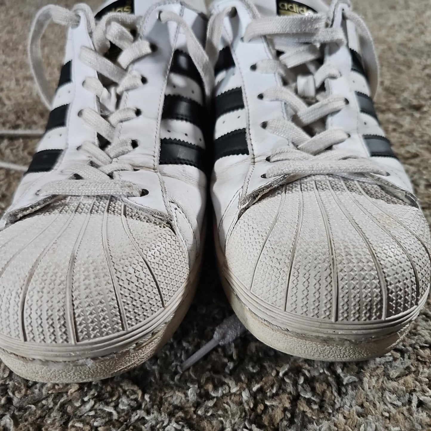 Adidas Superstar ART C77153 sz 11 White Black Stripe Clam