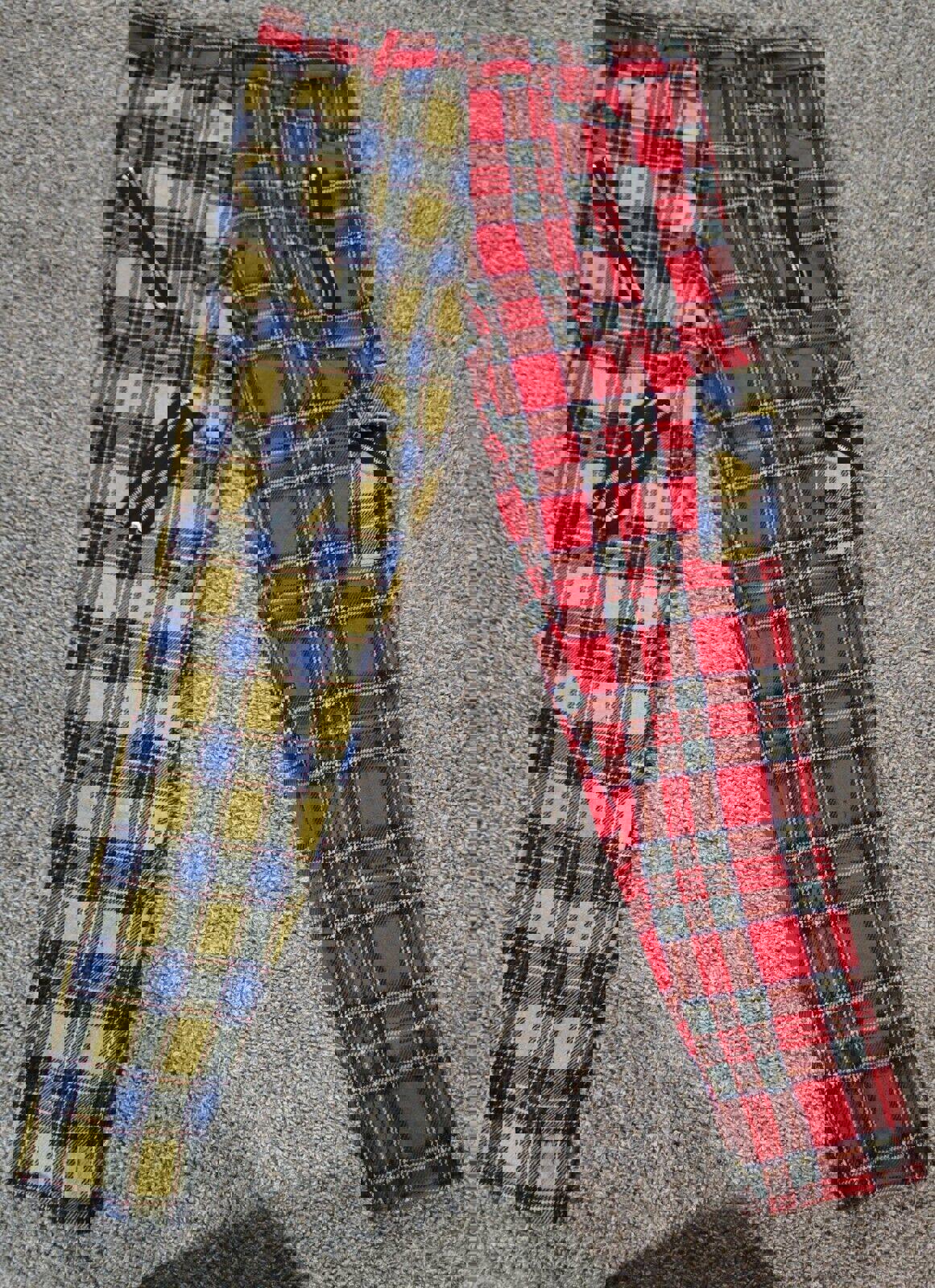 Tiger Of London Plaid Flannel Bondage Zippper Punk Pants 34