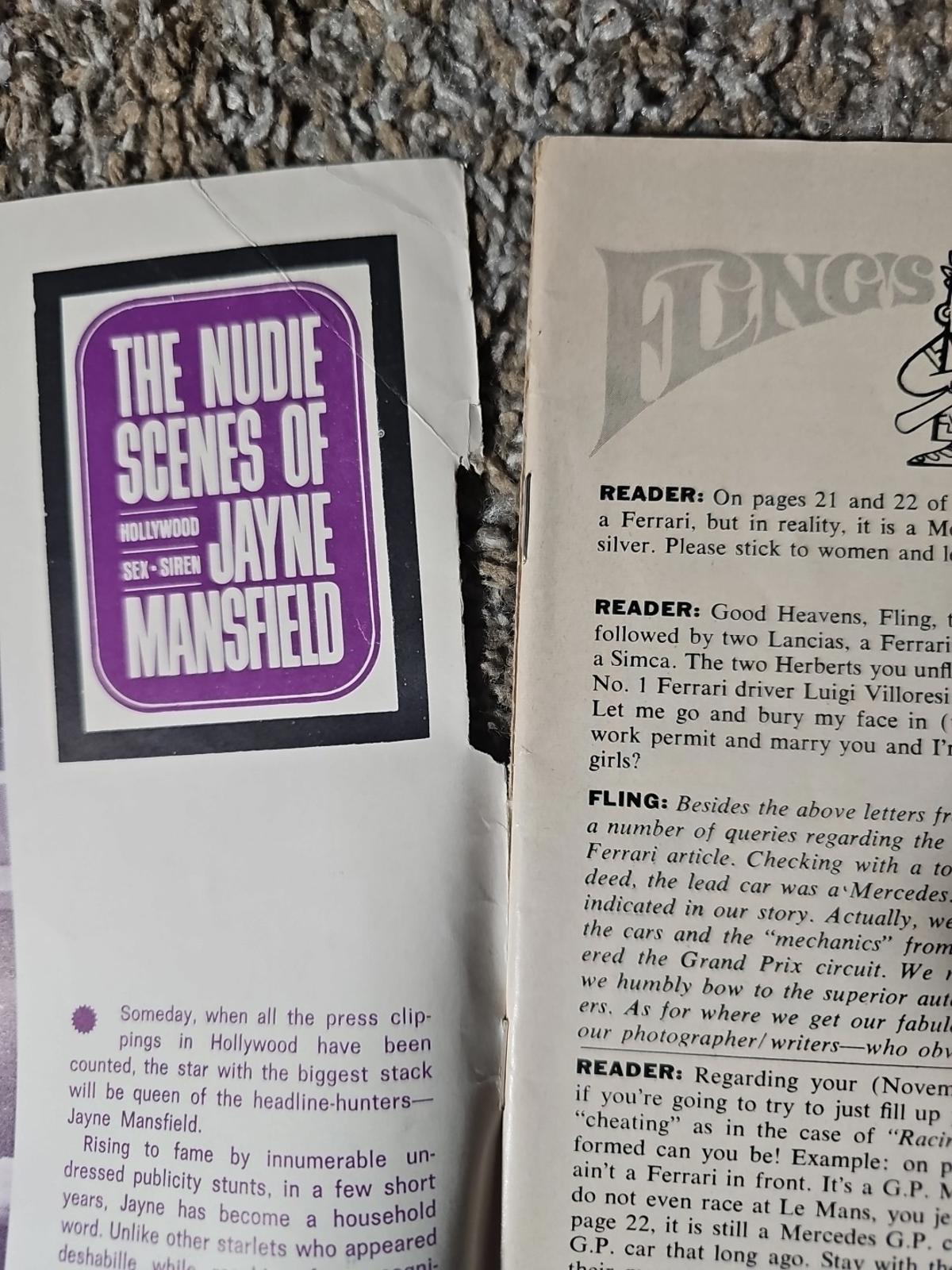 Fling Magazine March 1967 Jayne Mansfield