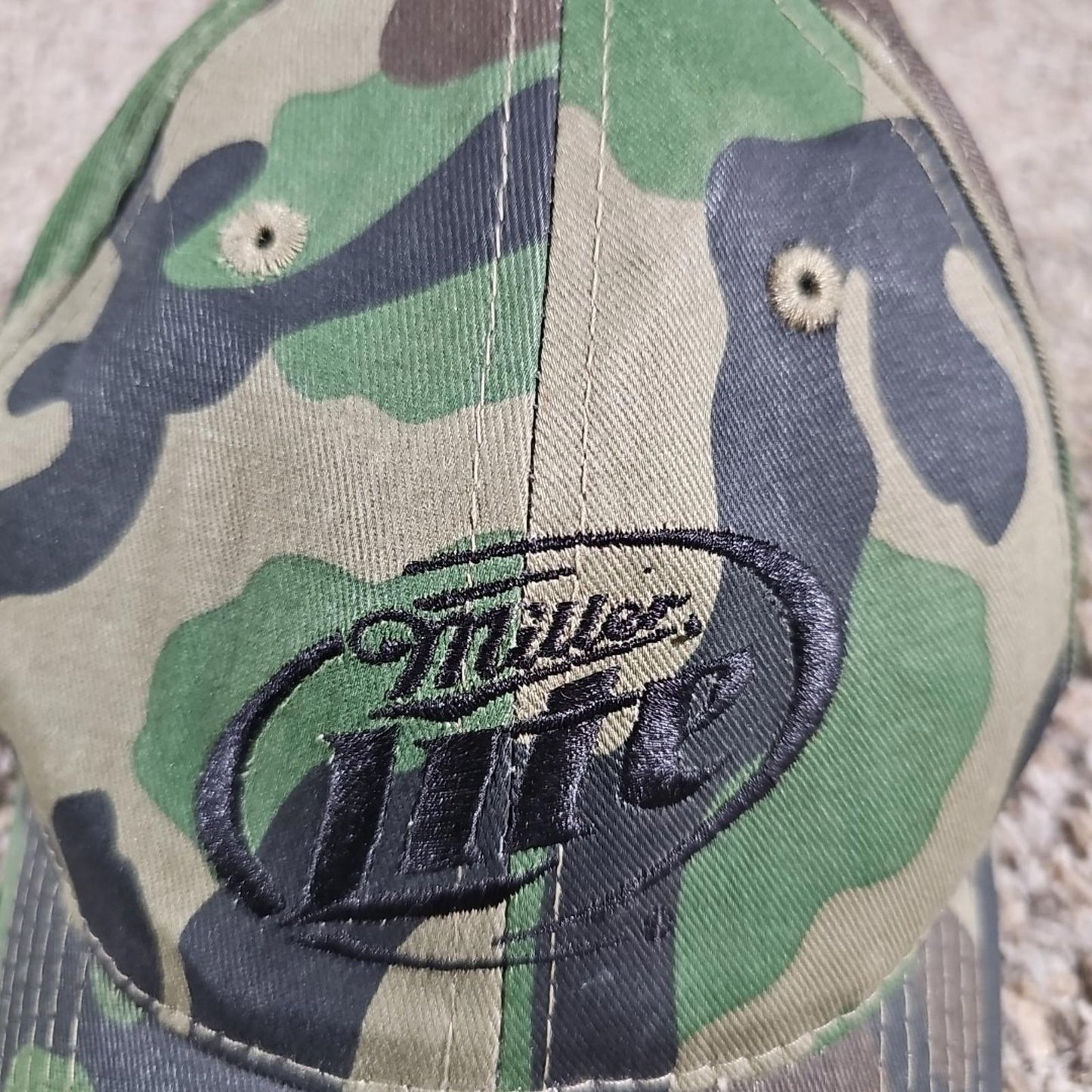 Vintage Miller Lite Camo Camouflage Hat Baseball Strapback