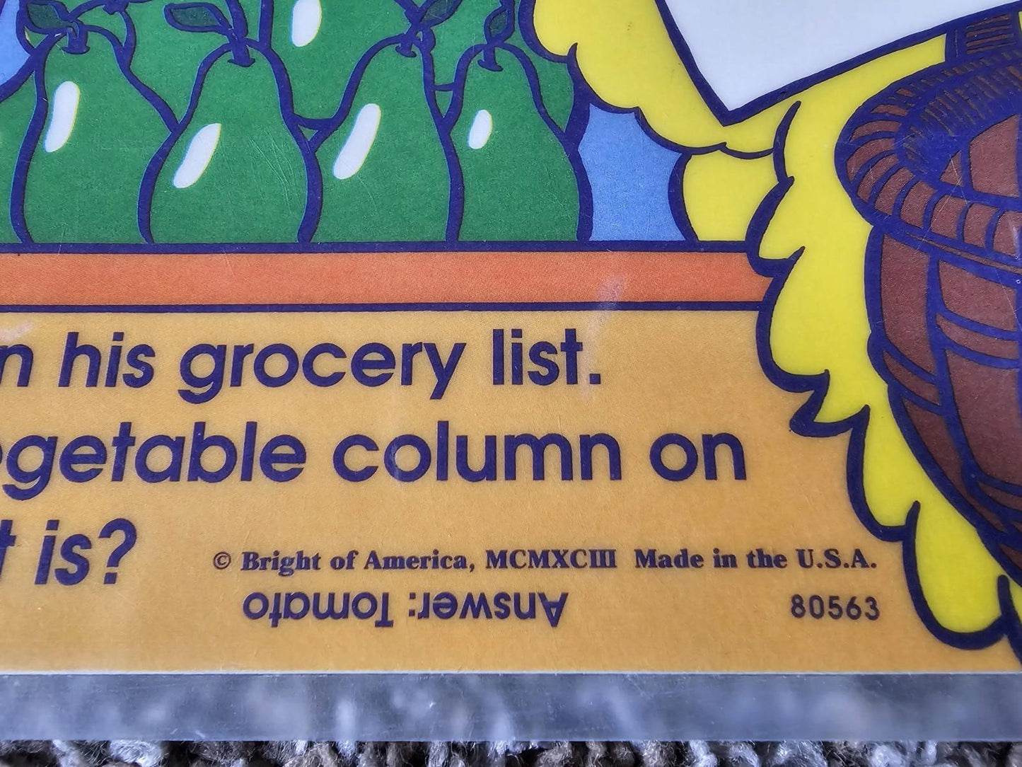 Vintage Sesame Street TIME TO EAT Double-Sided Activity Placemat 17" x 12" - USA