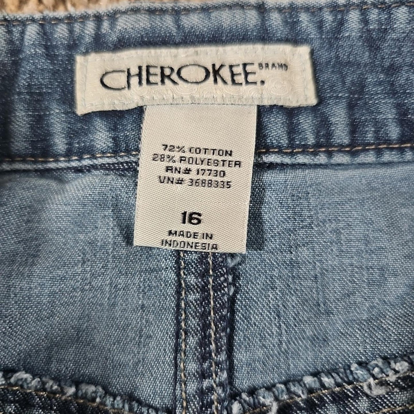 Cherokee Brand Sz 16 Denim Jean Skirt