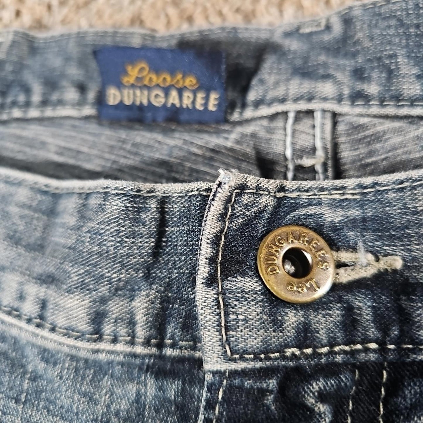 LEE Loose Dungarees Jean Shorts Sz 40
