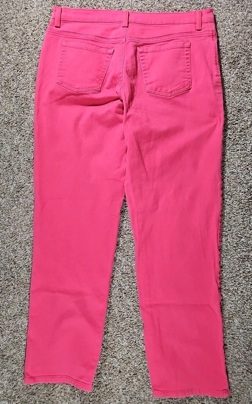 Gloria Vanderbilt Amanda HOT Pink Stretch Jeans 14 IronMark?