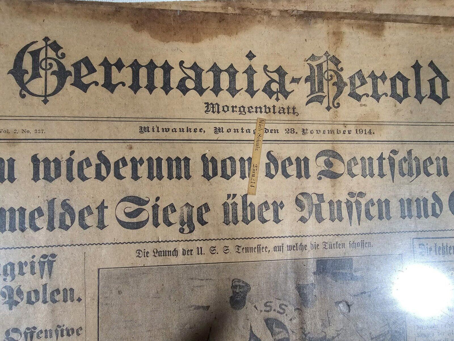 November 23 1914 german newspaper Germania-Herold Morgenblatt