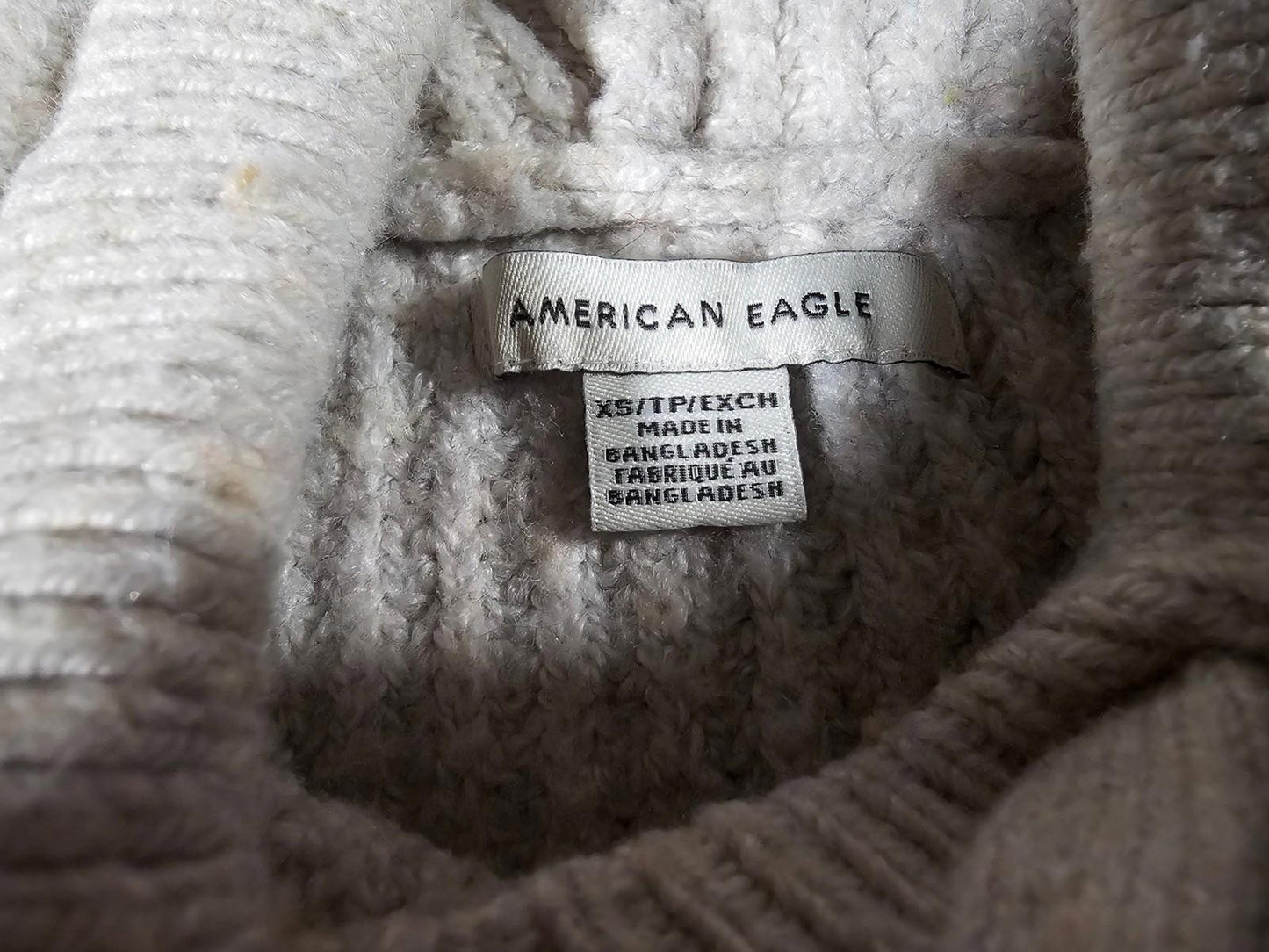 American Eagle Hoodie Thick Knit Beige Cream XS Super Soft