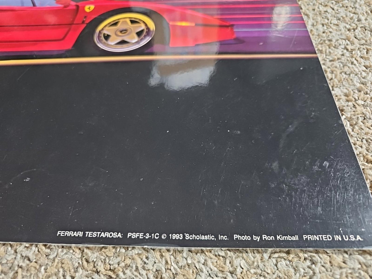 Vintage 1993 Original Ferrari Poster Scholastic Books USA 24x18