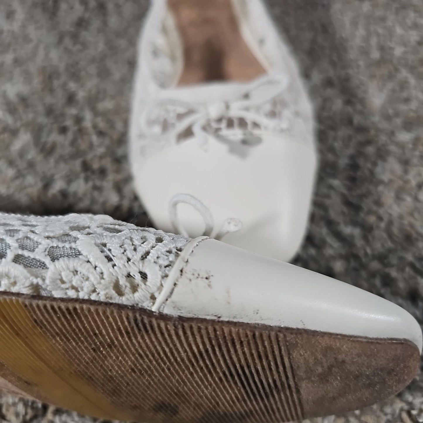 Time And Tru Sz 9 White Slip On Lace Loafer Shoes