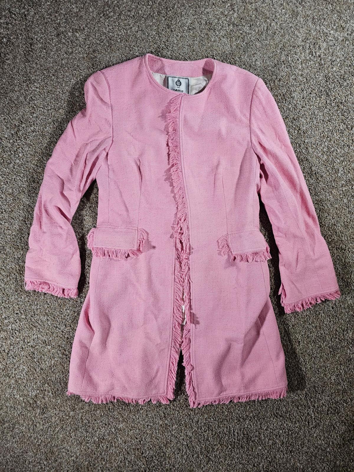Daslu Sao Paulo Brazil Pink silk over coat Sz 44