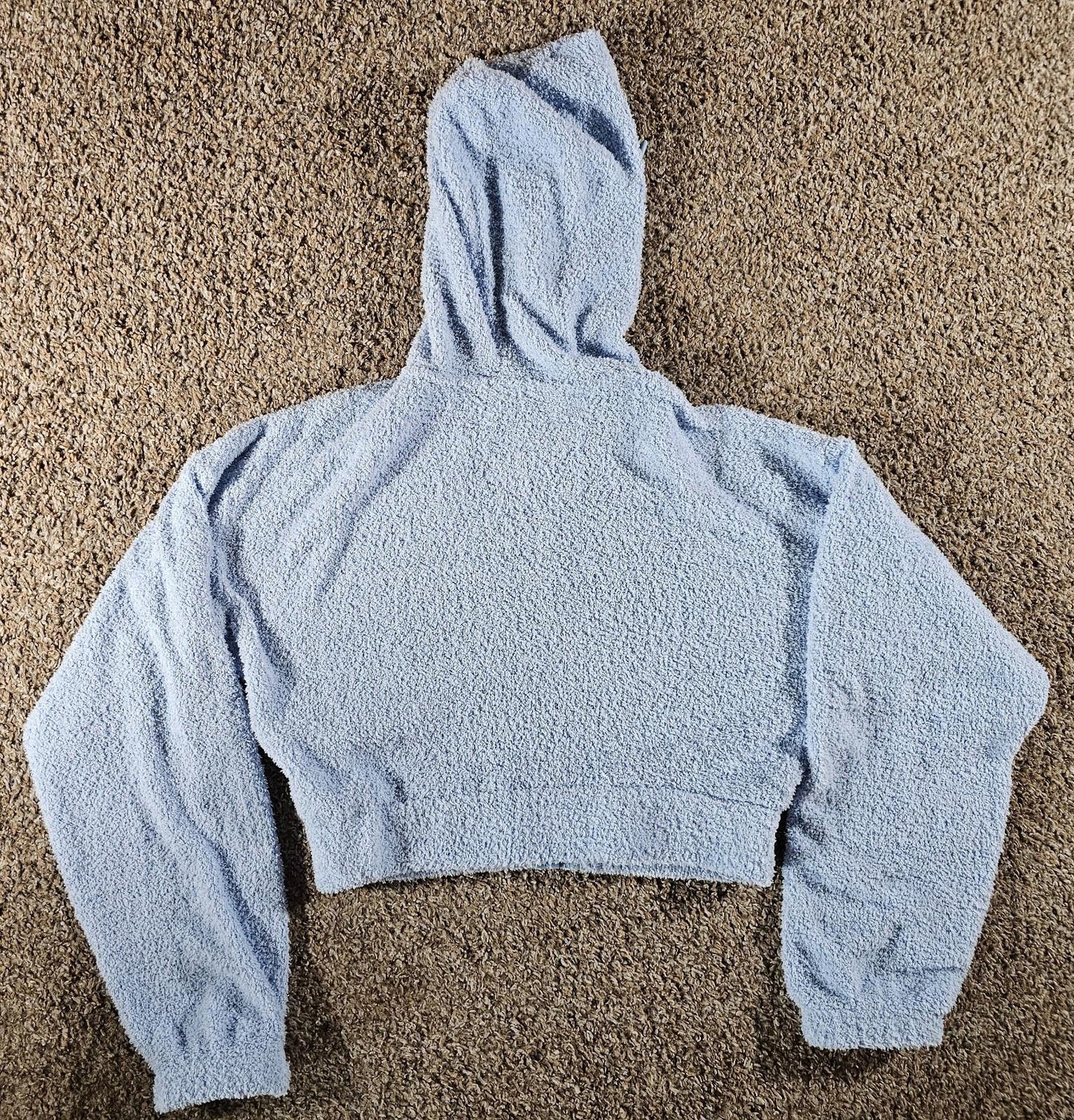 Flirtitude Active Full Zip Hooded Cropped Sweater Small Blue
