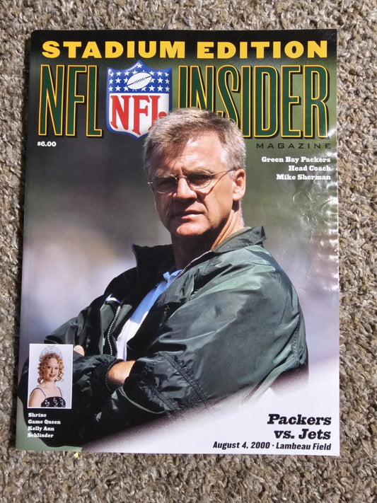 8/4/2000 NFL Insider Program Green Bay Packers New York Jets Mike Sherman RARE