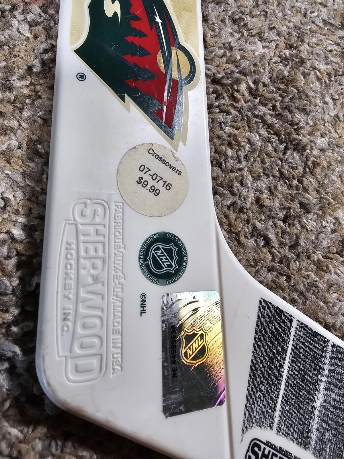 Vintage Sherwood NHL Minnesota Wild Mini Goalie Hockey Stick White Plastic