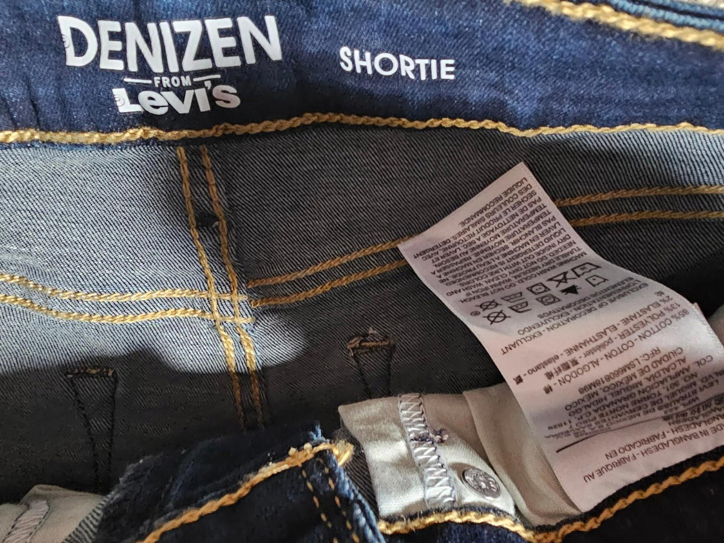 Levi's Denizen Juniors Denim High Rise Shortie Shorts Cuff 7