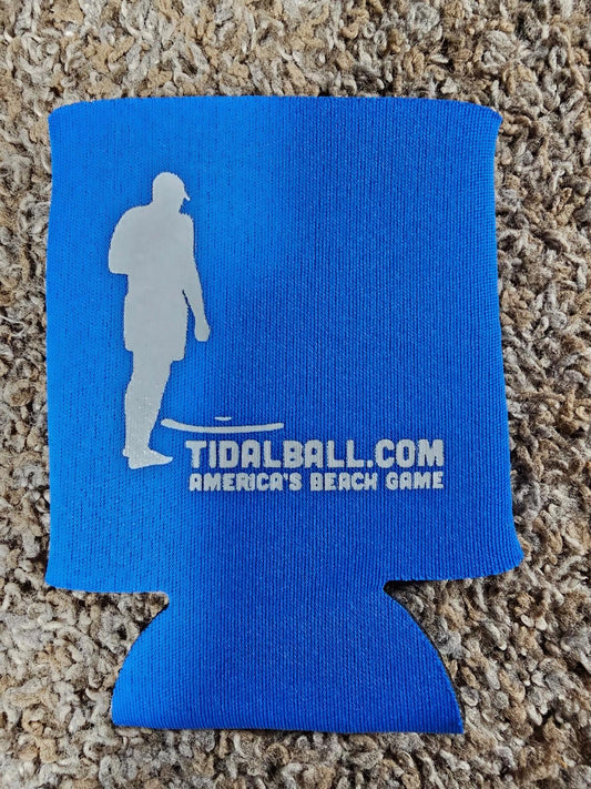 tidal ball americas beach game blue can koozie