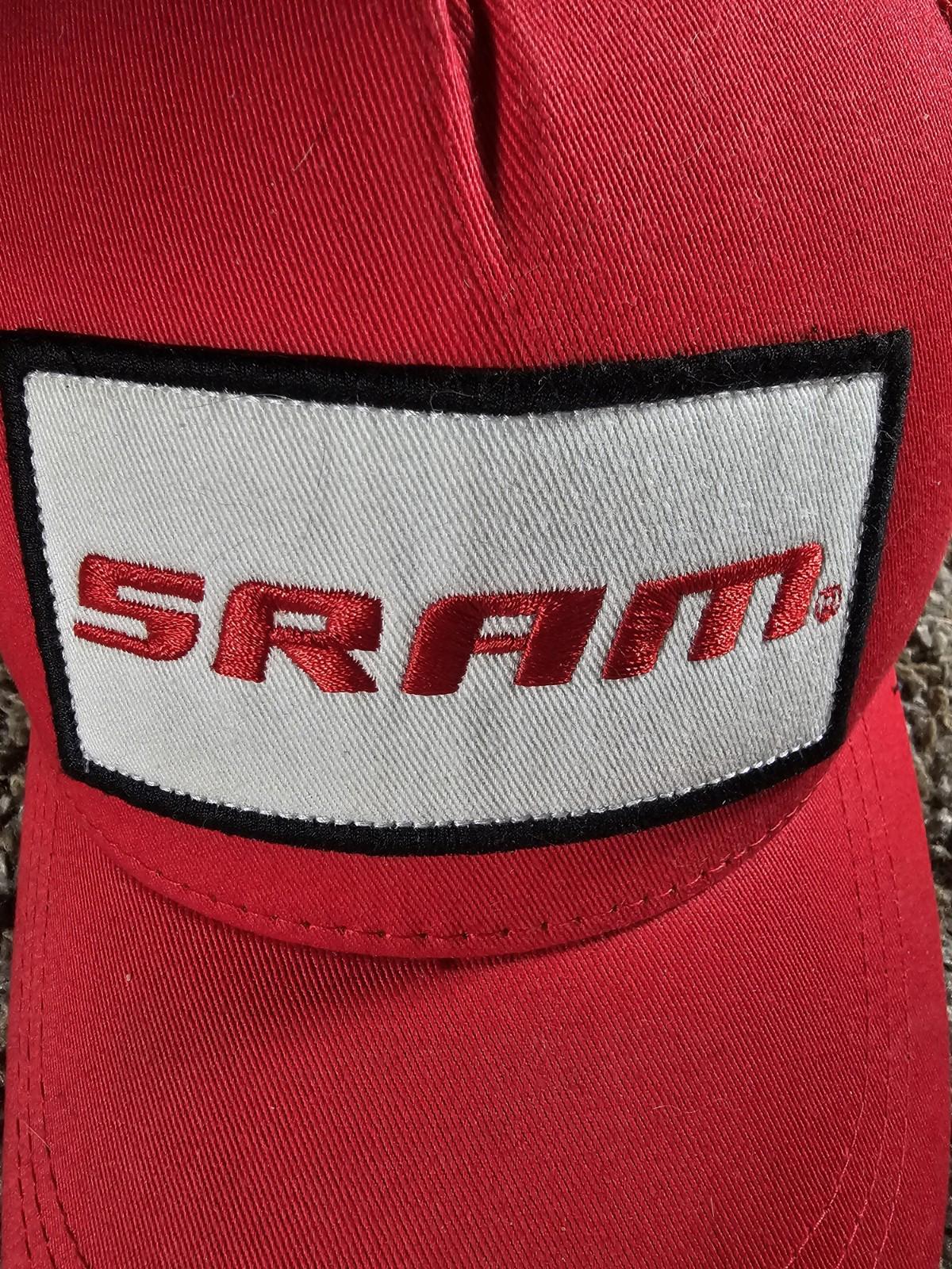 SRAM Trucker Hat Snapback Red White Mesh Cycling Adult