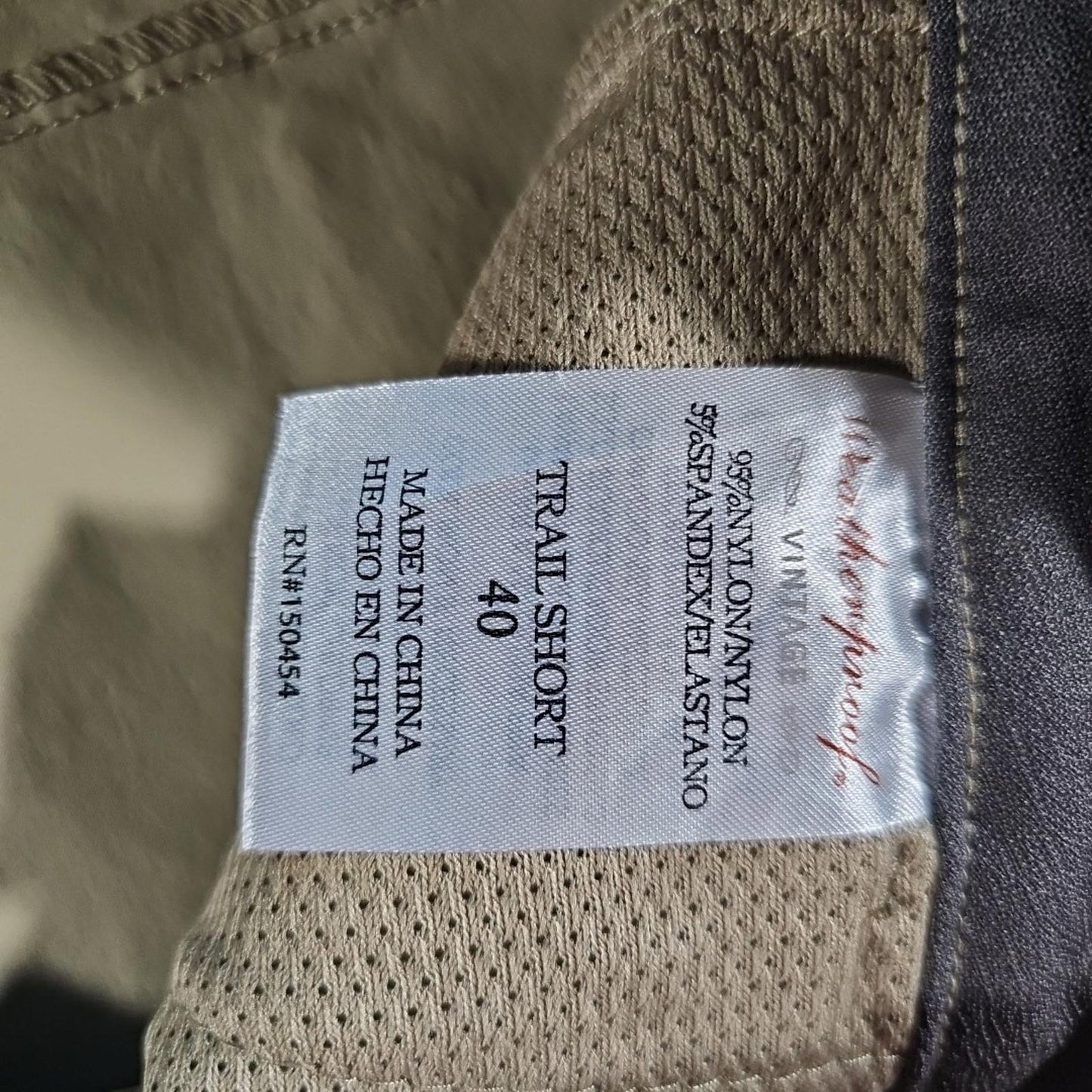 Original Weatherproof Vintage Trail Shorts Sz 40 Khaki