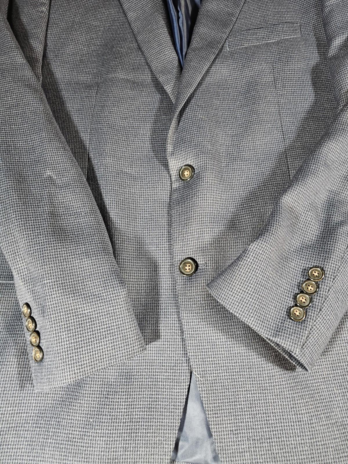 Chaps 44L Blue Houndstooth 2 Button Blazer