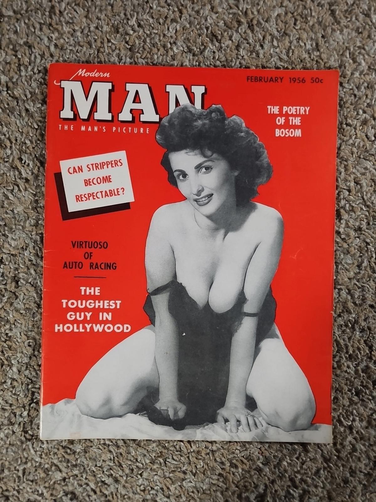Modern Man Magazine Feb 1956 Vol V Men's Interest Auto Racing Enzo Ferrari